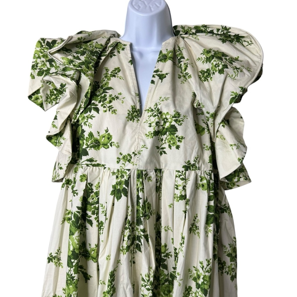 Tuckernuck White Midi Dress with Green Floral Print - Picture 5 of 10